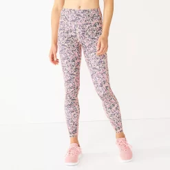 Women's Tek Gear® Ultrastretch High-Waisted Side Pocket Full-Length Leggings -The Tek Style Shop 5550156 Coral Ditsy Floral