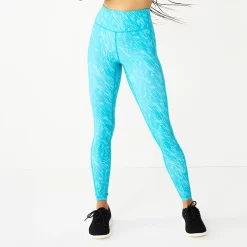 Women's Tek Gear® Ultrastretch High-Waisted Side Pocket Full-Length Leggings -The Tek Style Shop 5550156 Teal Print