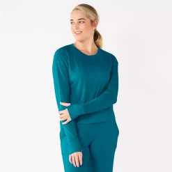 Women's Tek Gear® Crewneck Long Sleeve Tee -The Tek Style Shop 5561703 Night Life Teal