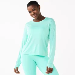 Women's Tek Gear® Crewneck Long Sleeve Tee -The Tek Style Shop 5561703 Shy Green