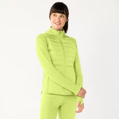 Women's Tek Gear® Hooded Mixed-Media Jacket -The Tek Style Shop 5561979 Real Lemon