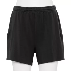 Women's Tek Gear® French Terry Raw-Hem Shorts -The Tek Style Shop 5562072 Black