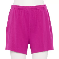 Women's Tek Gear® French Terry Raw-Hem Shorts -The Tek Style Shop 5562072 Fantasy Berry
