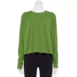 Women's Tek Gear® Easy French Terry Raw-Seam Tee -The Tek Style Shop 5562562 Pesto Olve