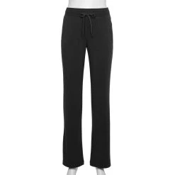 Women's Tek Gear® French Terry Straight-Leg Pants -The Tek Style Shop 5562619 Black