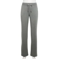 Women's Tek Gear® French Terry Straight-Leg Pants -The Tek Style Shop 5562619 Charcoal