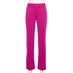 Women's Tek Gear® French Terry Straight-Leg Pants -The Tek Style Shop 5562619 Fantasy Berry