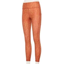 Petite Tek Gear® Ultrastretch High-Waisted 7/8 Leggings with Side Pockets -The Tek Style Shop 5567569 Brown Animal
