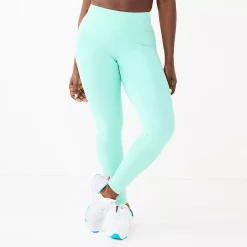 Petite Tek Gear® Ultrastretch High-Waisted 7/8 Leggings with Side Pockets -The Tek Style Shop 5567569 Shy Green