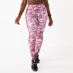Petite Tek Gear® Ultrastretch High-Waisted 7/8 Leggings with Side Pockets -The Tek Style Shop 5567569 Wine Shapes Print