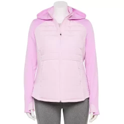 Plus Size Tek Gear® Hooded Mixed-Media Jacket 18 Plus Size Tek Gear® Hooded Mixed-Media Jacket -The Tek Style Shop 5567937 Adoring Lilac