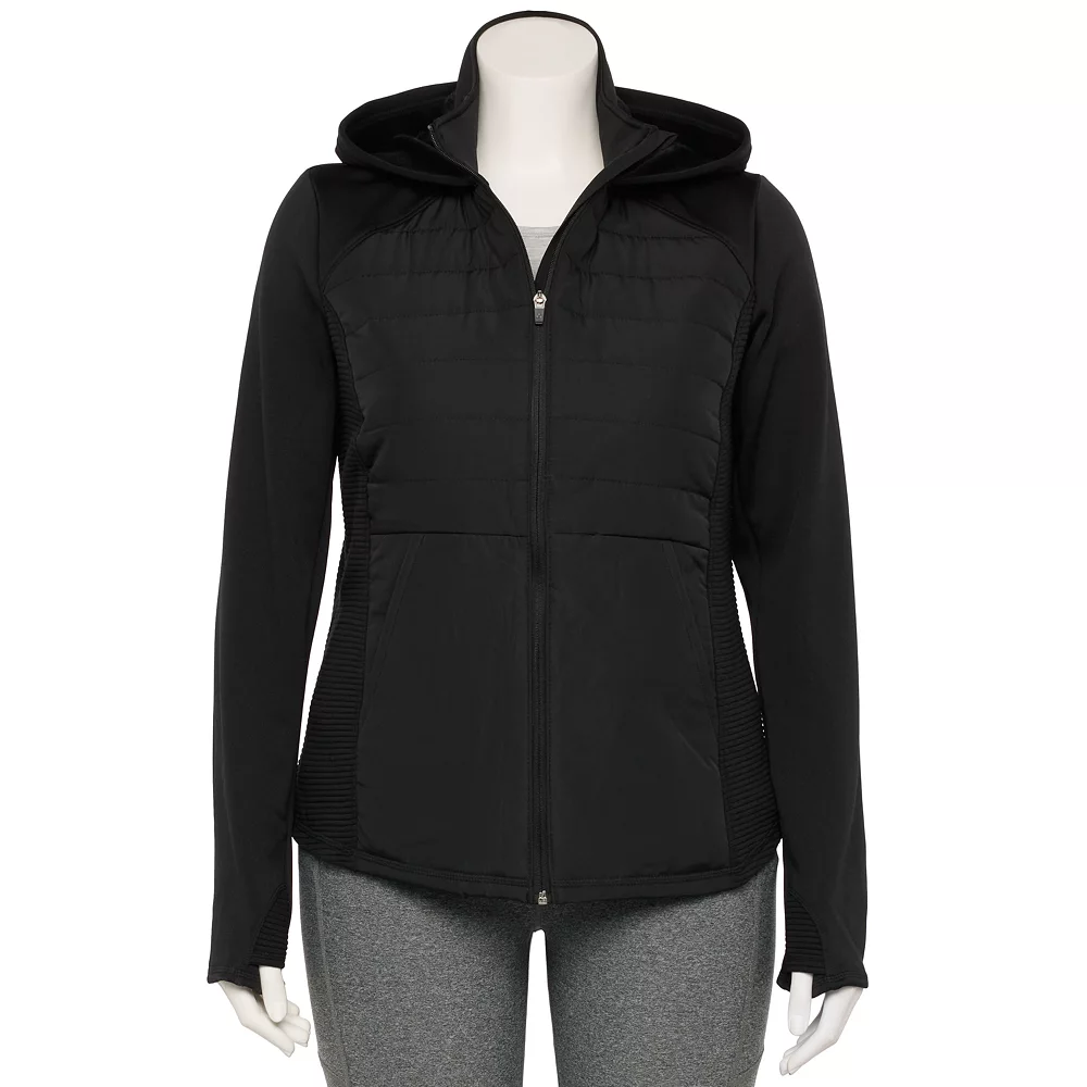Plus Size Tek Gear® Hooded Mixed-Media Jacket 2 Plus Size Tek Gear® Hooded Mixed-Media Jacket - Image 2