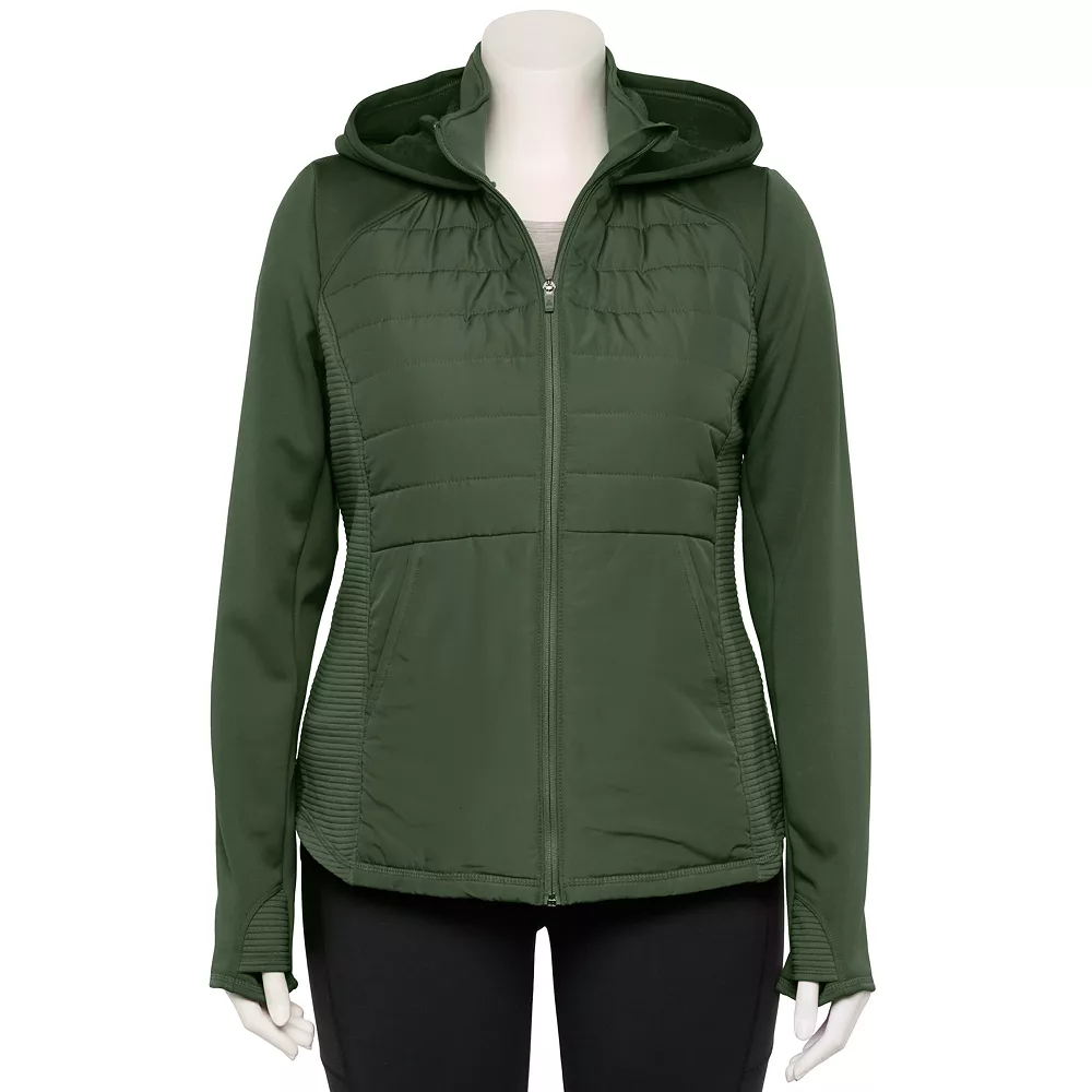 Plus Size Tek Gear® Hooded Mixed-Media Jacket 8 Plus Size Tek Gear® Hooded Mixed-Media Jacket - Image 8