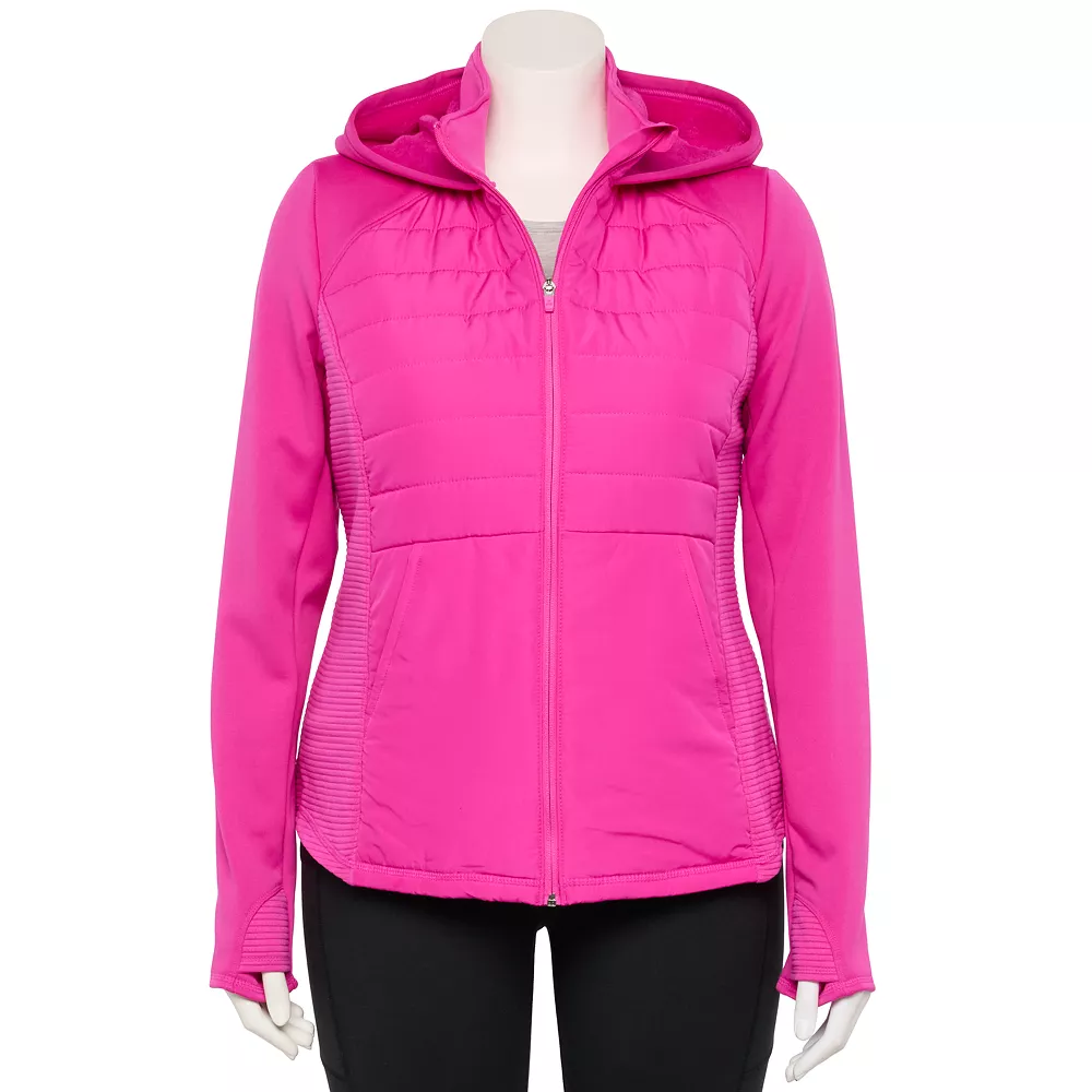 Plus Size Tek Gear® Hooded Mixed-Media Jacket 4 Plus Size Tek Gear® Hooded Mixed-Media Jacket - Image 4