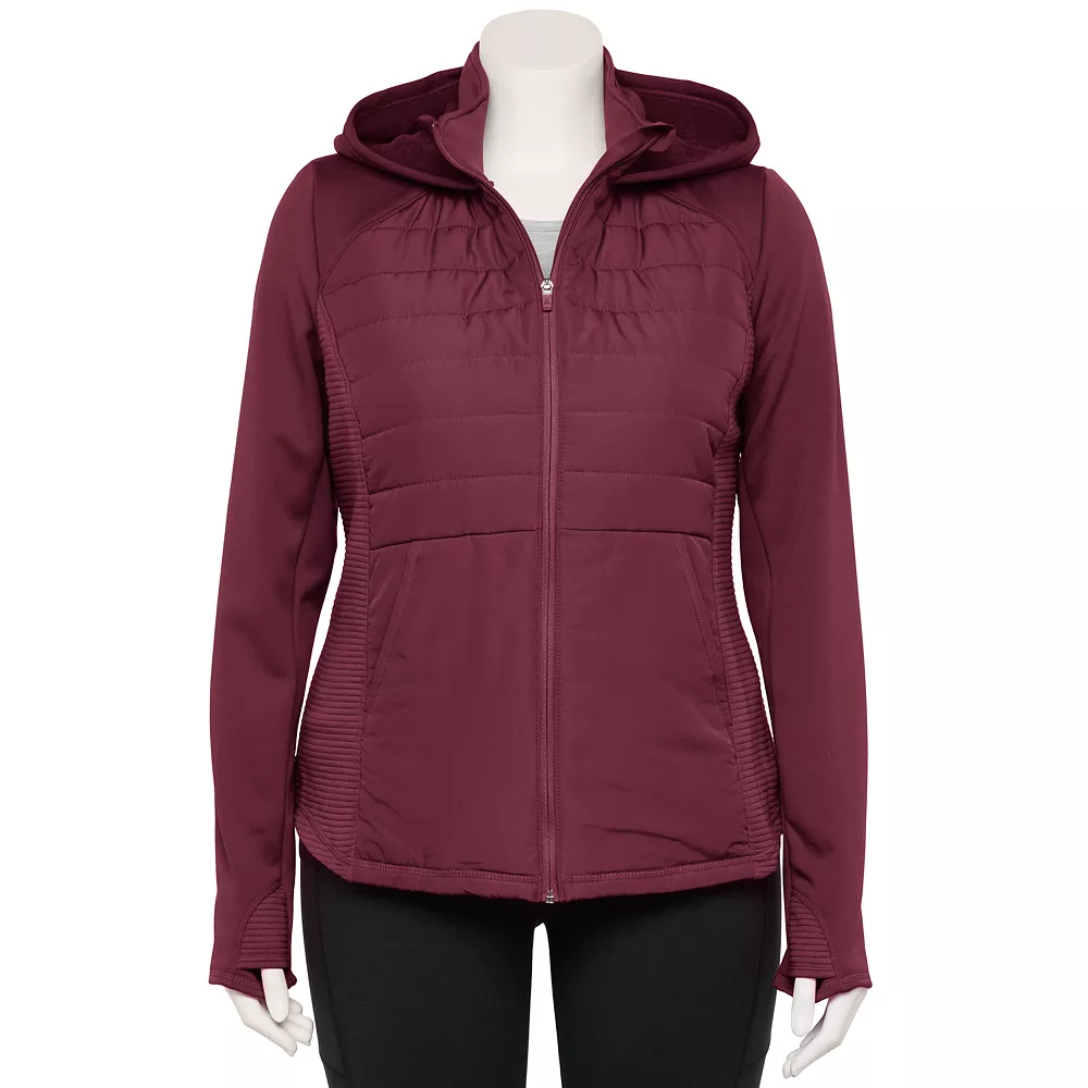 Plus Size Tek Gear® Hooded Mixed-Media Jacket 3 Plus Size Tek Gear® Hooded Mixed-Media Jacket - Image 3