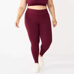 Plus Size Tek Gear® High-Waisted Ultrastrech Side Pocket Leggings 14 Plus Size Tek Gear® High-Waisted Ultrastrech Side Pocket Leggings -The Tek Style Shop 5567969 Night Sangria