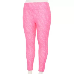 Plus Size Tek Gear® Core High-Waisted Side Pocket 7/8 Leggings -The Tek Style Shop 5568006 Blush Warped