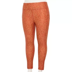 Plus Size Tek Gear® Core High-Waisted Side Pocket 7/8 Leggings -The Tek Style Shop 5568006 Brown Animal