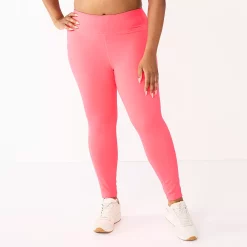 Plus Size Tek Gear® Core High-Waisted Side Pocket 7/8 Leggings -The Tek Style Shop 5568006 Fanatic Pink