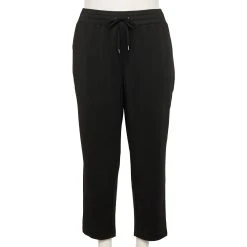 Plus Size Tek Gear® Weekend French Terry Ankle Pants 9 Plus Size Tek Gear® Weekend French Terry Ankle Pants -The Tek Style Shop 5568027 Black