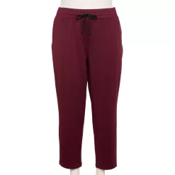 Plus Size Tek Gear® Weekend French Terry Ankle Pants 10 Plus Size Tek Gear® Weekend French Terry Ankle Pants -The Tek Style Shop 5568027 Night Sangria