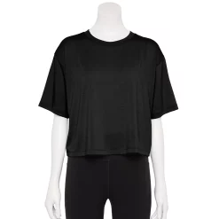 Women's Tek Gear® Crop Easy Tee -The Tek Style Shop 5575182 Black