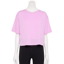 Women's Tek Gear® Crop Easy Tee -The Tek Style Shop 5575182 Little Lavender