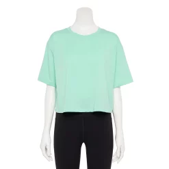 Women's Tek Gear® Crop Easy Tee -The Tek Style Shop 5575182 Shy Green