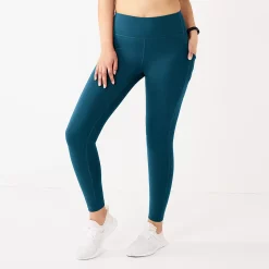 Women's Tek Gear® Ultrastretch High-Waisted Side Pocket 7/8 Leggings -The Tek Style Shop 5576168 Blue Crayon