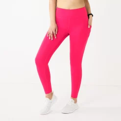 Women's Tek Gear® Ultrastretch High-Waisted Side Pocket 7/8 Leggings -The Tek Style Shop 5576168 Fanatic Pink