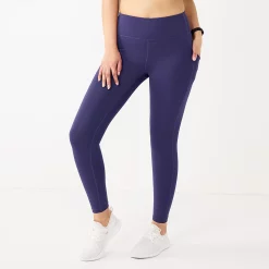 Women's Tek Gear® Ultrastretch High-Waisted Side Pocket 7/8 Leggings -The Tek Style Shop 5576168 Maxwell Purple