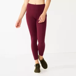 Women's Tek Gear® Ultrastretch High-Waisted Side Pocket 7/8 Leggings -The Tek Style Shop 5576168 Night Sangria
