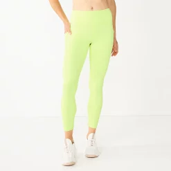 Women's Tek Gear® Ultrastretch High-Waisted Side Pocket 7/8 Leggings -The Tek Style Shop 5576168 Real Lemon