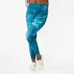Women's Tek Gear® Ultrastretch High-Waisted Side Pocket 7/8 Leggings -The Tek Style Shop 5576168 Teal Soft Marbled