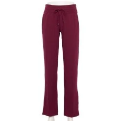 Petite Tek Gear® Essential Straight-Leg Pants -The Tek Style Shop 5576689 Night Sangria