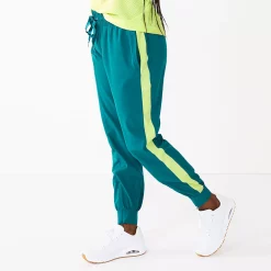 Women's Tek Gear® Zipper-Hem Woven Track Pants -The Tek Style Shop 5637014 Night Life Teal