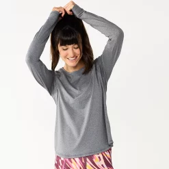 Women's Tek Gear® Performance Long Sleeve Tee -The Tek Style Shop 5653105 Gray