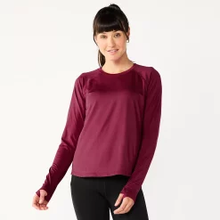 Women's Tek Gear® Performance Long Sleeve Tee -The Tek Style Shop 5653105 Night Sangria