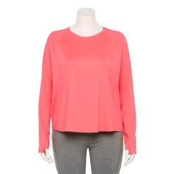 Plus Size Tek Gear® Performance Long Sleeve Tee 19 Plus Size Tek Gear® Performance Long Sleeve Tee -The Tek Style Shop 5656046 Fanatic Pink