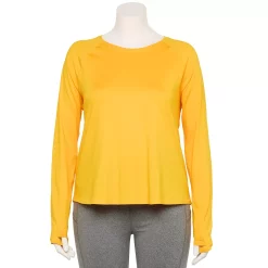 Plus Size Tek Gear® Performance Long Sleeve Tee 17 Plus Size Tek Gear® Performance Long Sleeve Tee -The Tek Style Shop 5656046 Gypsy Gold