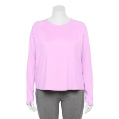 Plus Size Tek Gear® Performance Long Sleeve Tee 15 Plus Size Tek Gear® Performance Long Sleeve Tee -The Tek Style Shop 5656046 Little Lavender
