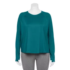 Plus Size Tek Gear® Performance Long Sleeve Tee 21 Plus Size Tek Gear® Performance Long Sleeve Tee -The Tek Style Shop 5656046 Night Life Teal