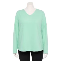 Plus Size Tek Gear® Microfleece V-Neck Top