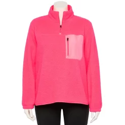 Women's Tek Gear® 1/4-Zip Sherpa Top -The Tek Style Shop 5656952 Fanatic Pink