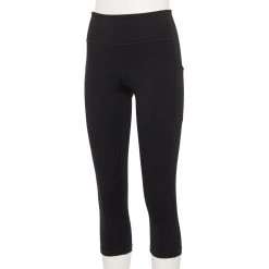 Women's Tek Gear® Ultrastretch Pocket High-Waisted Capri Leggings -The Tek Style Shop 5660787 Black