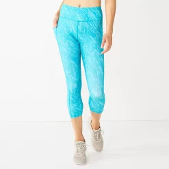 Women's Tek Gear® Ultrastretch Pocket High-Waisted Capri Leggings -The Tek Style Shop 5660787 Blue Print