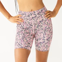 Women's Tek Gear® Ultrastretch 7-in. Bike Shorts -The Tek Style Shop 5660896 Coral Ditsy Floral