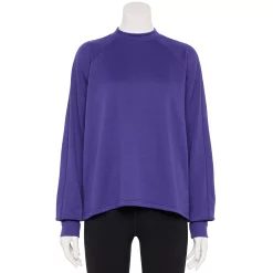 Women's Tek Gear® Stretch Fleece Mockneck Sweatshirt -The Tek Style Shop 5661292 Maxwell Purple