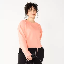 Women's Tek Gear® Stretch Fleece Cinched-Waist Top -The Tek Style Shop 5661474 Strawberry Cake