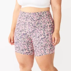 Plus Size Tek Gear® Ultrastretch 7-in. Bike Shorts -The Tek Style Shop 5663392 Coral Ditsy Floral